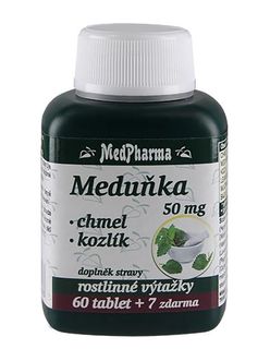 Medpharma Meduňka 50 mg + Chmel + Kozlík 67 tablet