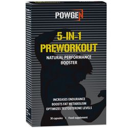 5 v 1 Preworkout - Výkonný předtréninkový nakopávač | 100% přírodní | 30 kapslí na 15 dní | PowGen