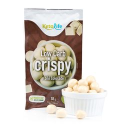 KetoLife Low Carb CRISPY v bílé čokoládě (38 g) - 100% česká keto dieta