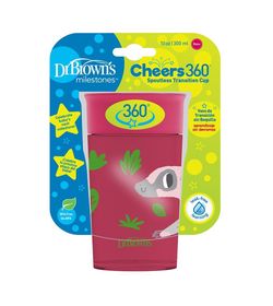 Dr.Browns Hrnek Cheers360 Jungle 9m+ 300 ml 1 ks červený