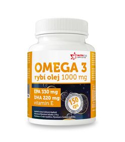 Nutricius Omega 3 Rybí olej 1000 mg EPA 330 mg/DHA 220 mg + vitamín E 150 kapslí