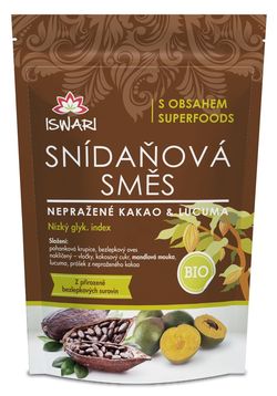 Iswari BIO Snídaňová směs nepražené kakao-lucuma 300 g