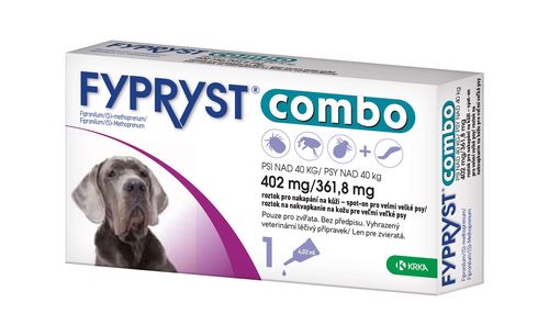 Fypryst Combo spot-on pro velmi velké psy nad 40 kg 402 mg/361,8 mg roztok pro nakapání na kůži 1x4,02