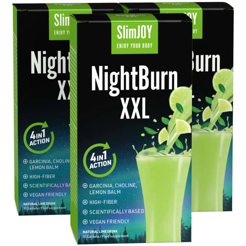 NightBurn XXL  SlimJOY | 1+2 ZDARMA | Nápoj na hubnutí, který spaluje tuk během spánku | Bez kofeinu | 30denní program | Sensilab