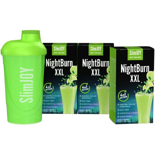 SlimJOY 3x NightBurn XXL + Shaker ZDARMA | Nápoj na hubnutí, který spaluje tuk během spánku | Bez kofeinu | 30denní program | Sensilab