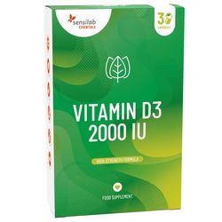 Essentials Vitamin D3 2000 IU - vysoce účinný doplněk stravy s 2000 IU (50 μg) vitaminu D. Kapsle se snadno polykají. Zásoba na 1 měsíc | Sensilab