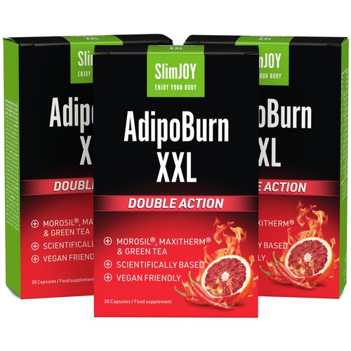 SlimJOY AdipoBurn XXL | Přírodní řešení hubnutí, založené na vědě |  O 30% silnější receptura | Program na 3 měsíce | 3x 30 kapslí | Sensilab