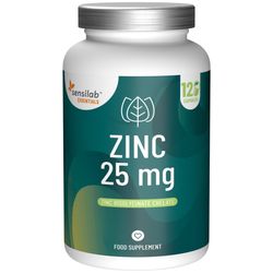 Essentials Zinek 25 mg. 120 kapslí. Vysoce dávkovaný doplněk stravy chelátového zinku. 100% veganský | Sensilab