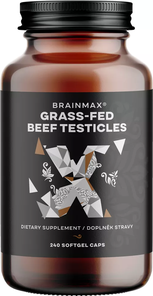 BrainMax Grass-Fed Beef testicles, hovězí varlata, 240 kapslí