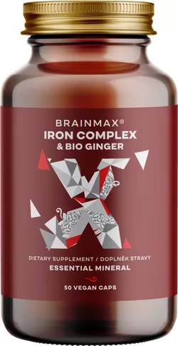 BrainMax Iron Complex, železo bisglycinát, 25 mg, 50 kapslí