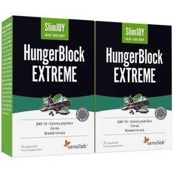 SlimJOY HungerBlock 1+1 ZDARMA | Přípravek na potlačení chuti k jídlu | Optimální pro vlčí hlad | 20denní program | 2x 20 kapslí | Sensilab