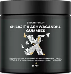 BrainMax Shilajit & Ashwagandha Gummies, 60 bonbónů